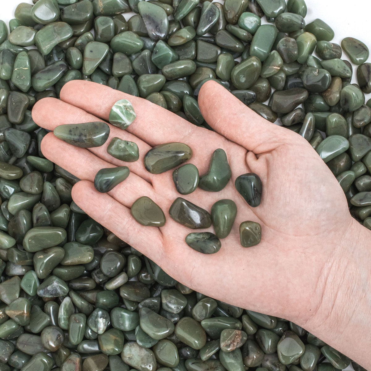 Rock Dark Green And Brown Crystal NEW! Small Tumbled Green Chalcedony