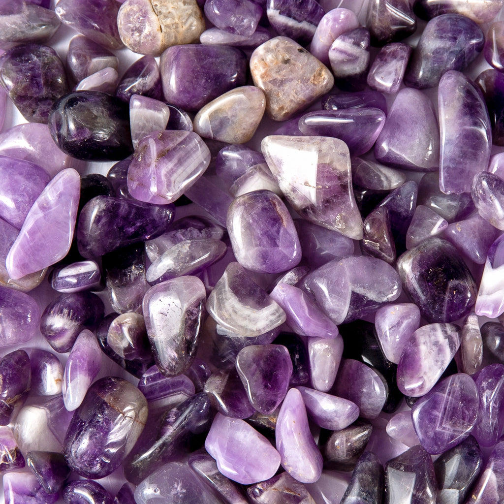Small Tumbled Banded Amethyst Gemstone Crystals Bulk