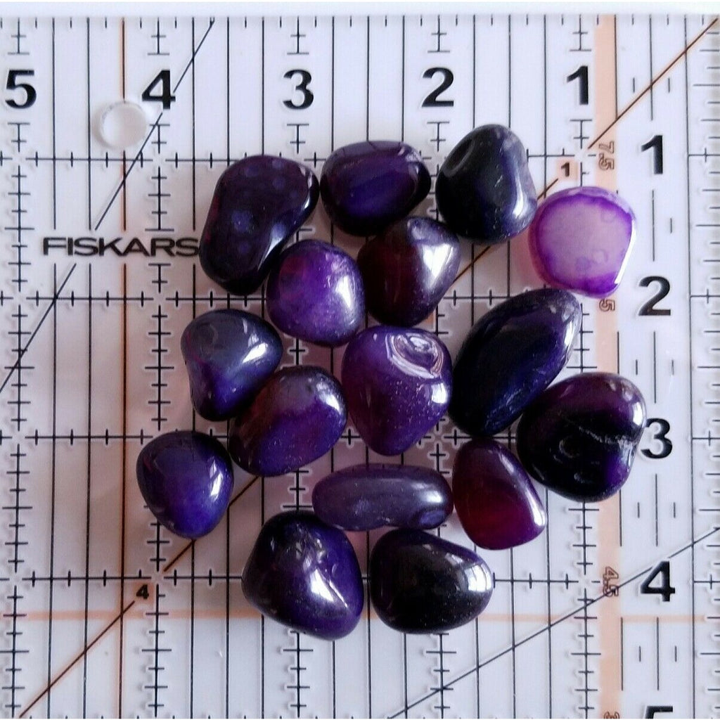 Tumbled Purple Brazil Agate Dyed Gemstone