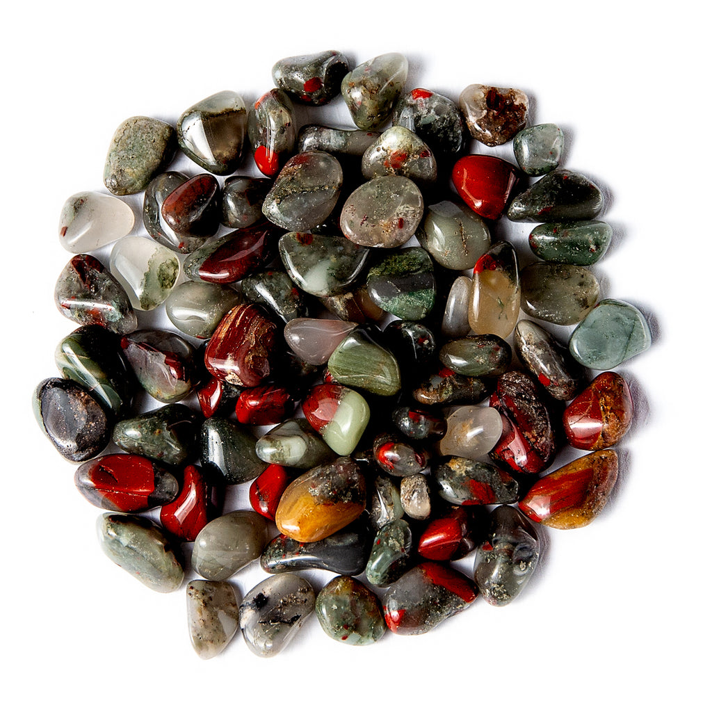 1/4 Pound Tumbled Bloodstone Heliotrope Gemstone Pebbles