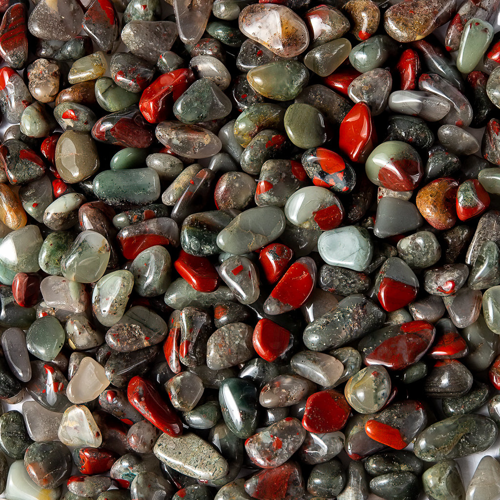 Tumbled Bloodstone Heliotrope Gemstone Pebbles