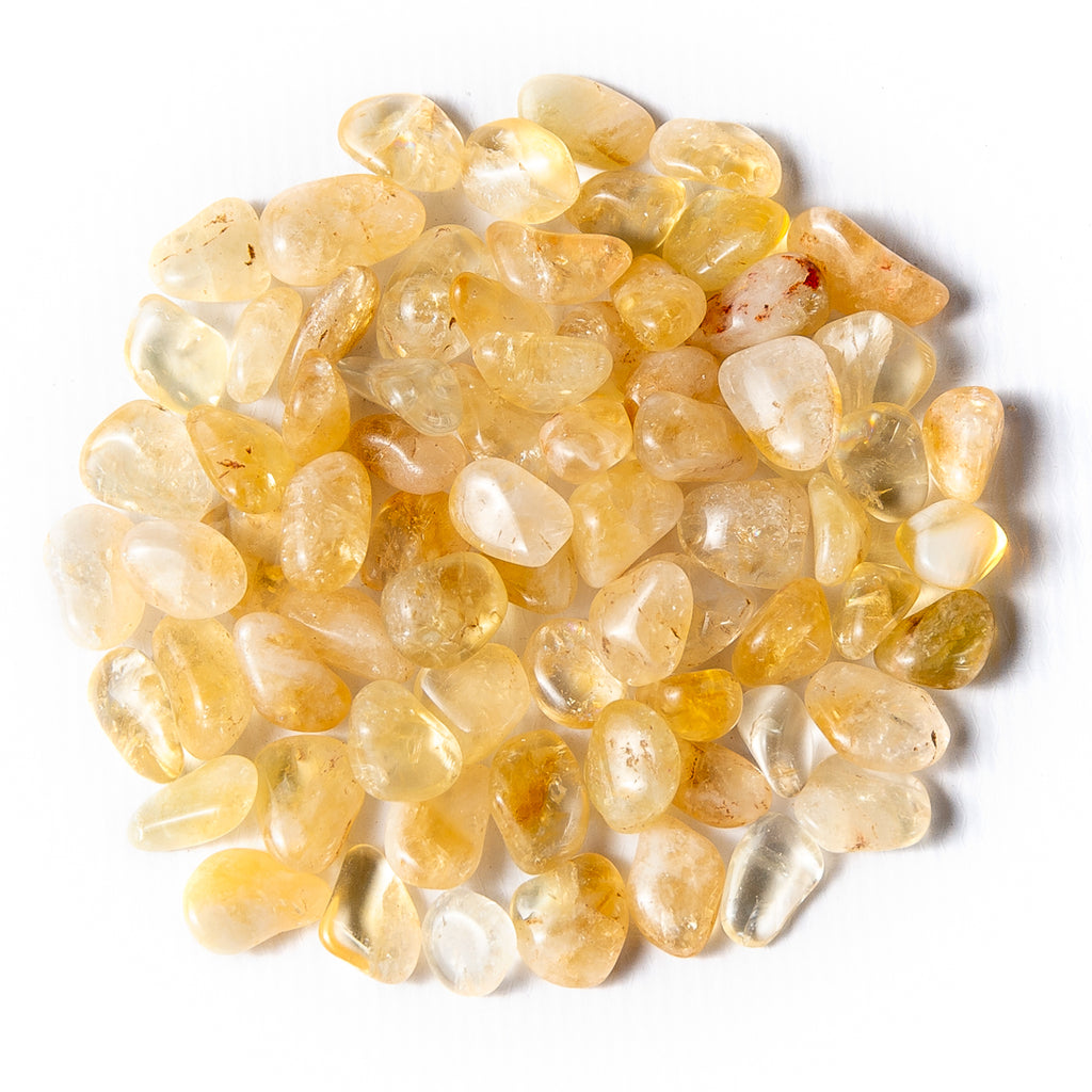 1/2 Pound of Small Tumbled Citrine Quartz Gemstone Crystals