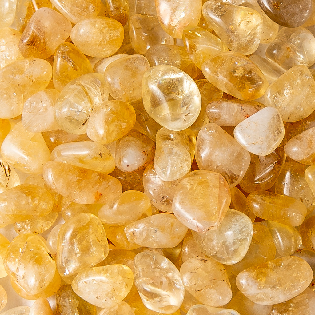 Small Tumbled Citrine Quartz Gemstone Crystals Bulk