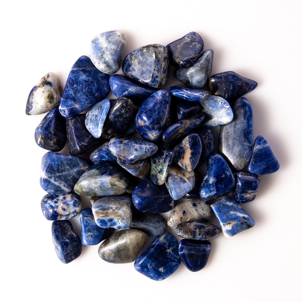 1/4 Pound of Small Tumbled Sodalite Gemstone Crystals