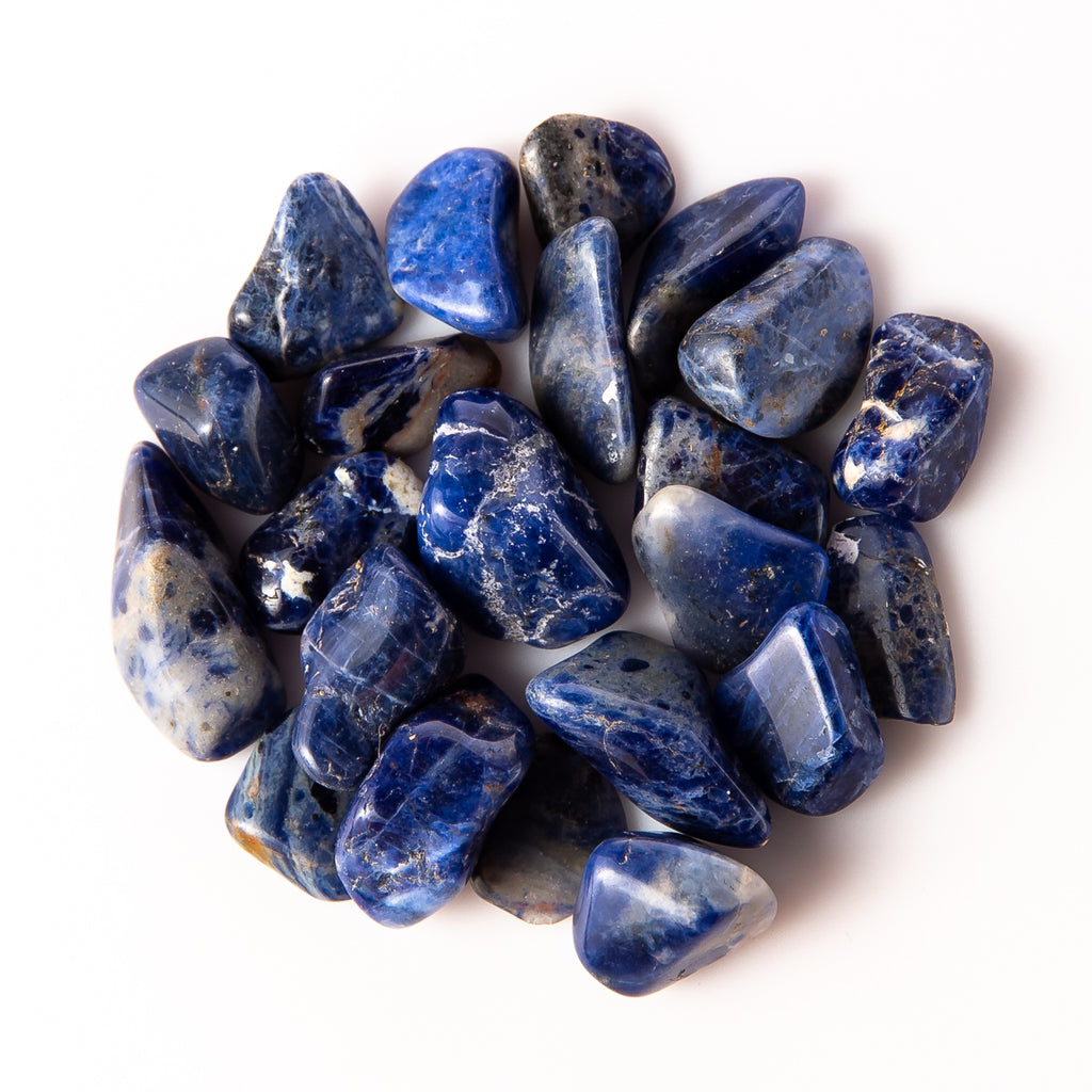 50 Grams of Small Tumbled Sodalite Gemstone Crystals