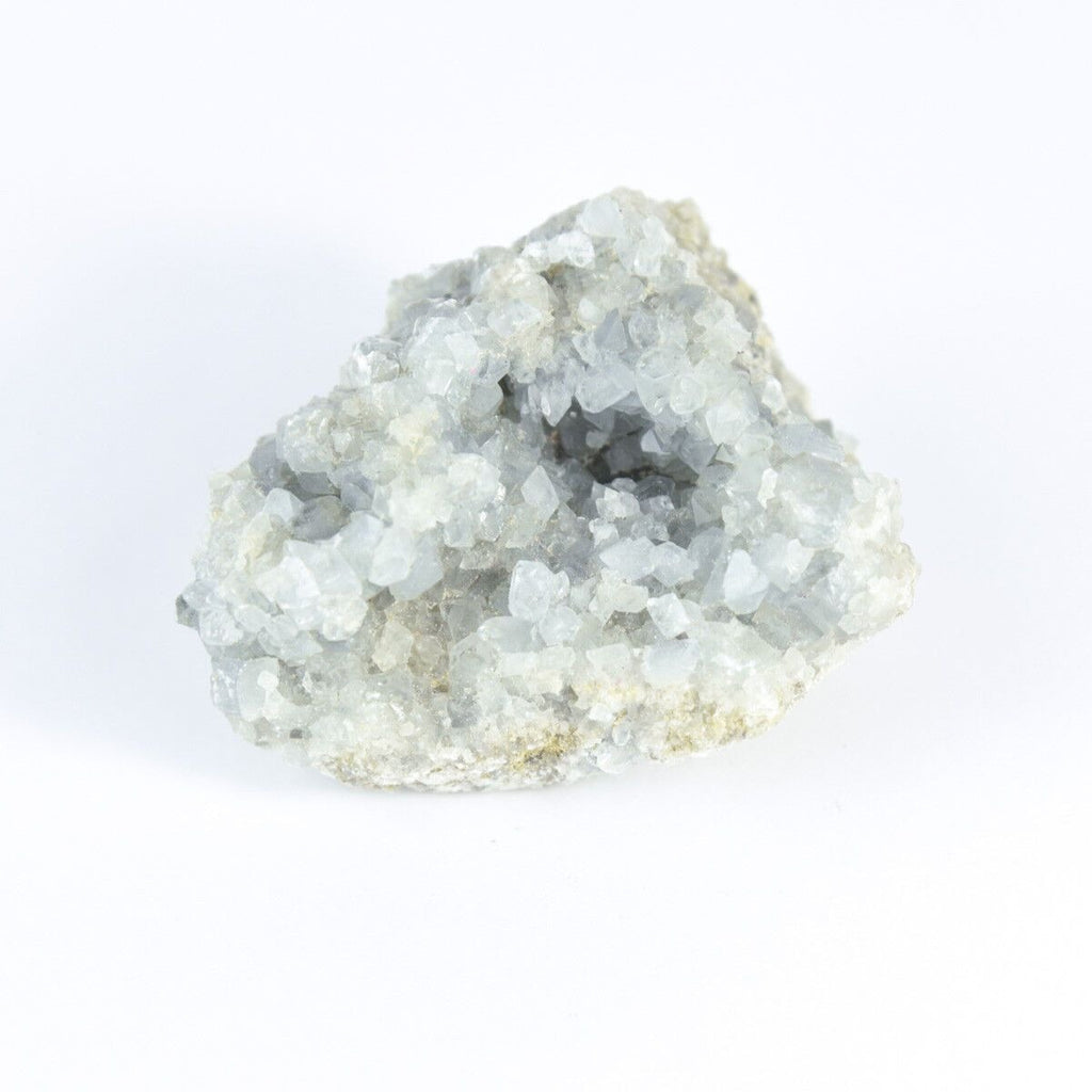 马达加斯加天青石水晶 druzy 簇天蓝色晶洞矿物 7.7 盎司