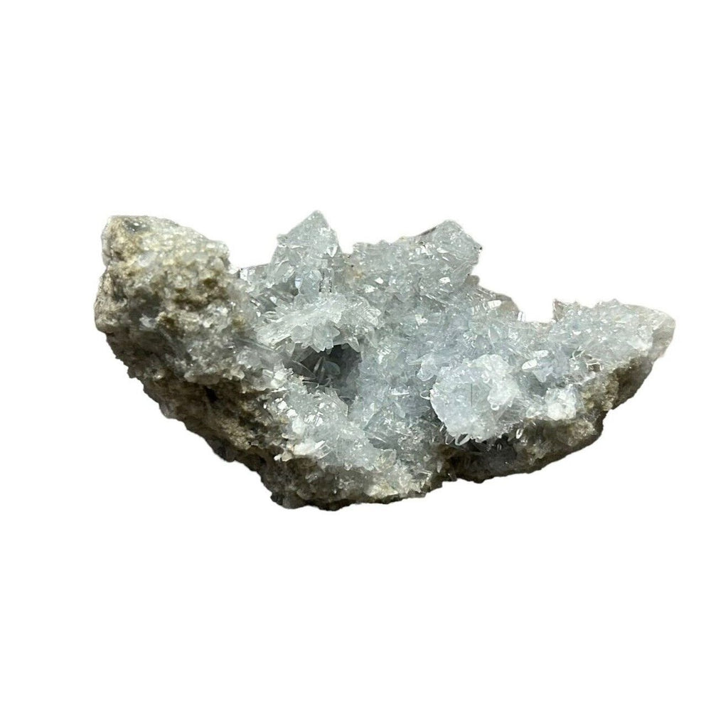 马达加斯加天青石水晶德鲁兹天蓝色晶洞矿物簇 6.1 盎司德鲁兹