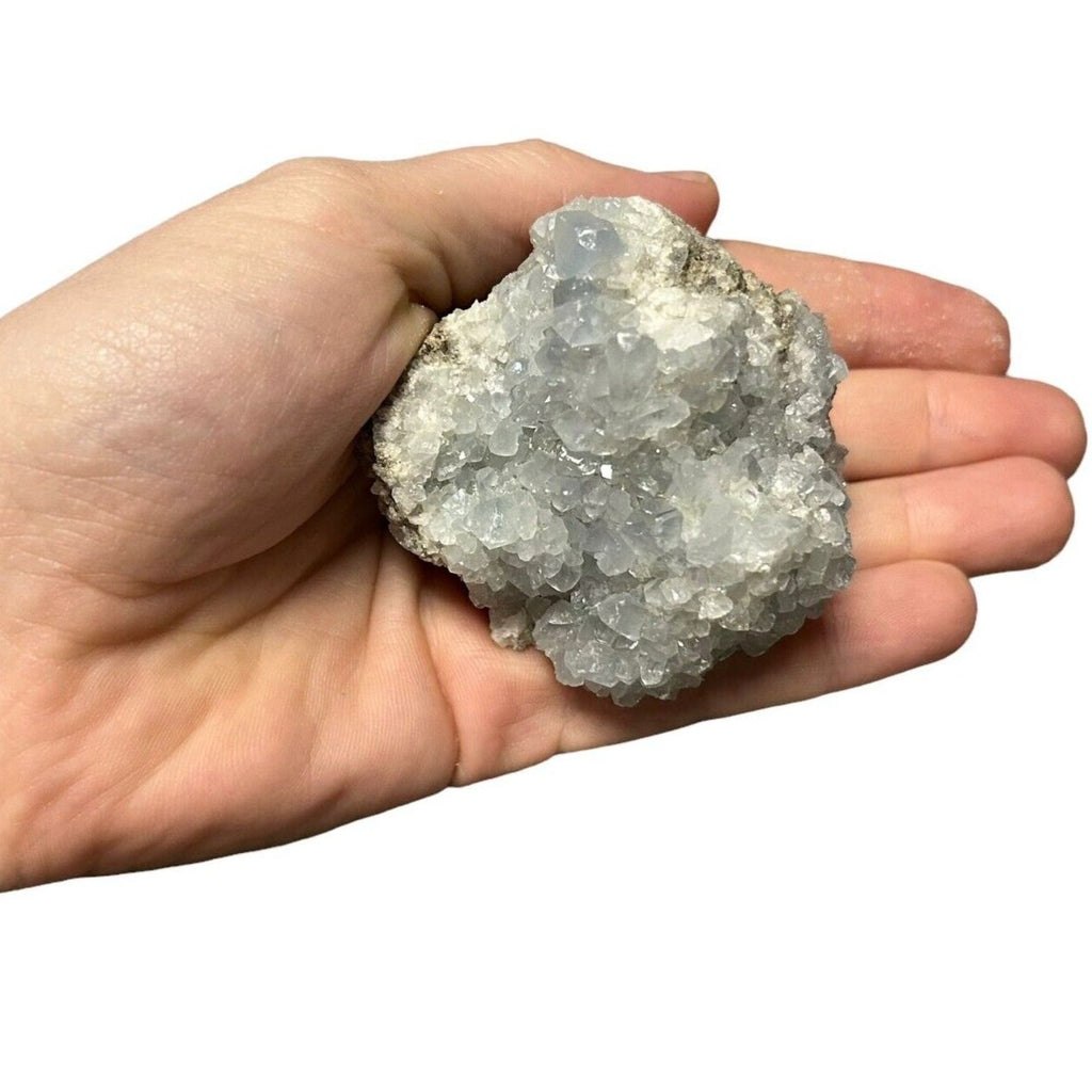 Madagaskar Celestite Crystal Druzy Sky Blue Mineral Cluster 6,3 oz