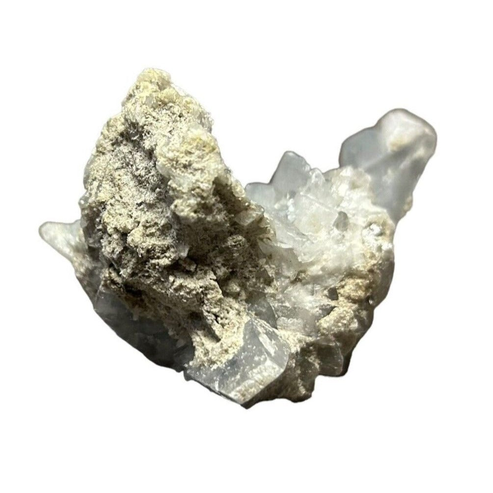 马达加斯加天青石水晶 Druzy 天蓝色晶洞矿物簇 6.6 盎司