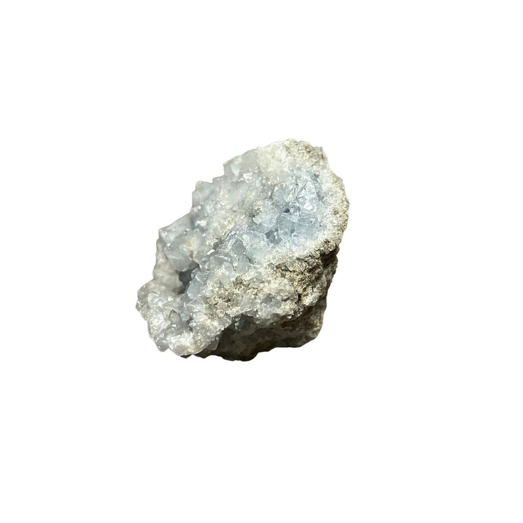 Madagascar Sky Blue Celestite Crystal Druzy Geode Mineral Cluster 6.1 oz