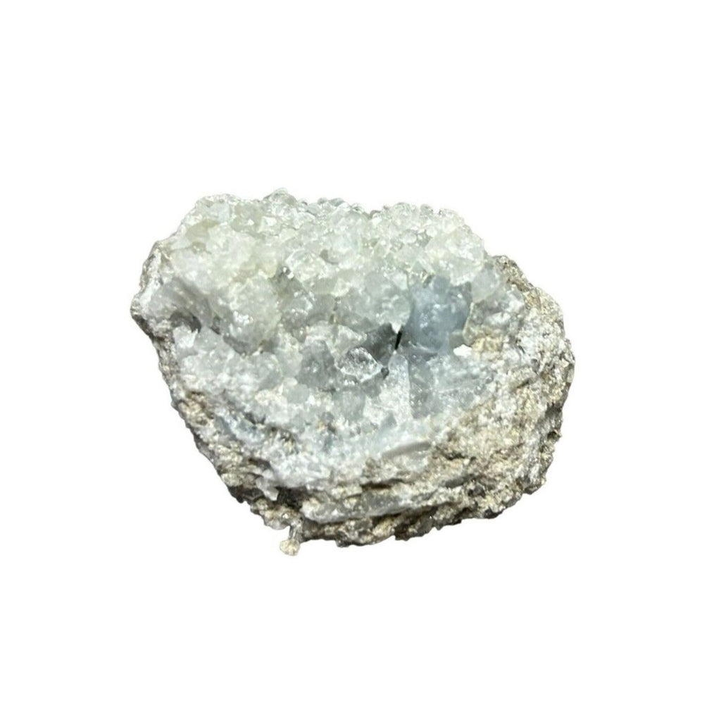 马达加斯加天青石水晶 Druzy 天蓝色晶洞矿物簇 4.9 盎司