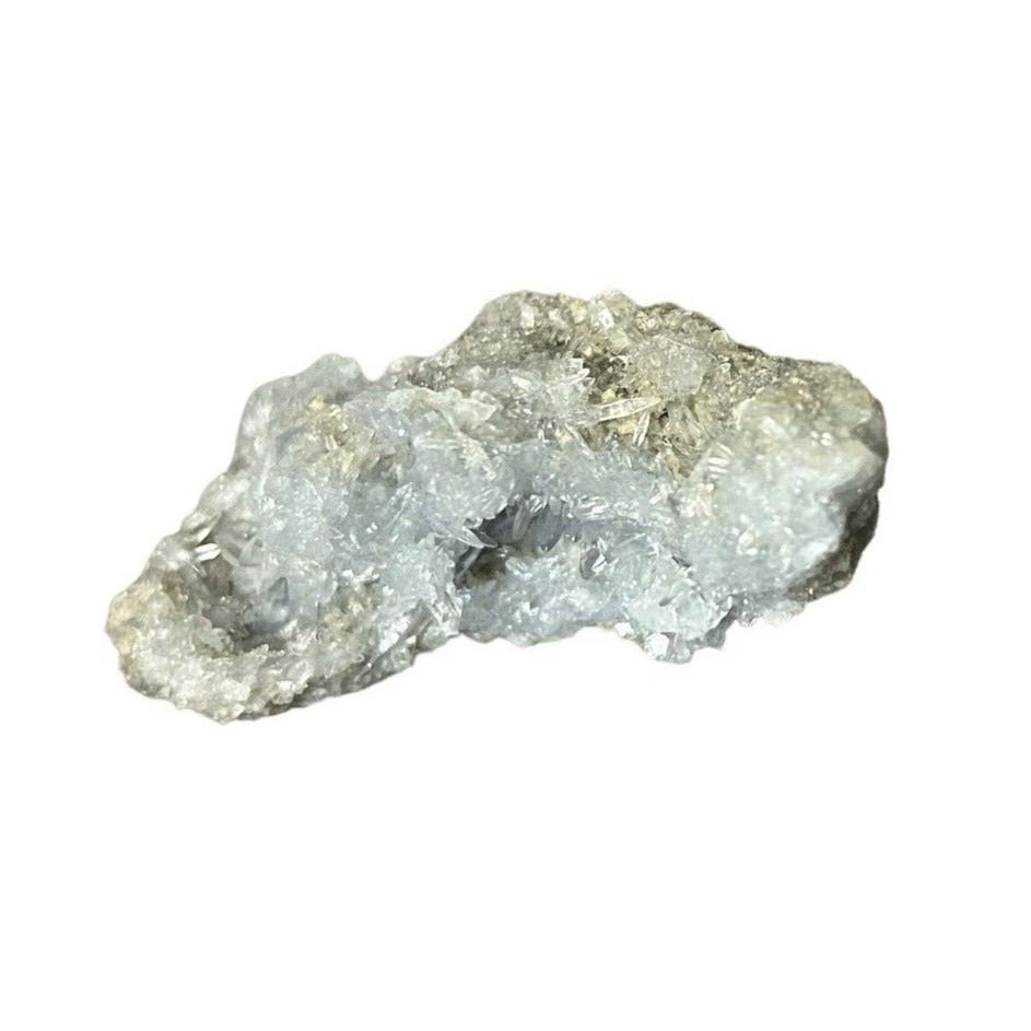 Madagascar Celestite Crystal Druzy Sky Blue Geode Mineral Cluster 6.1 oz Druze