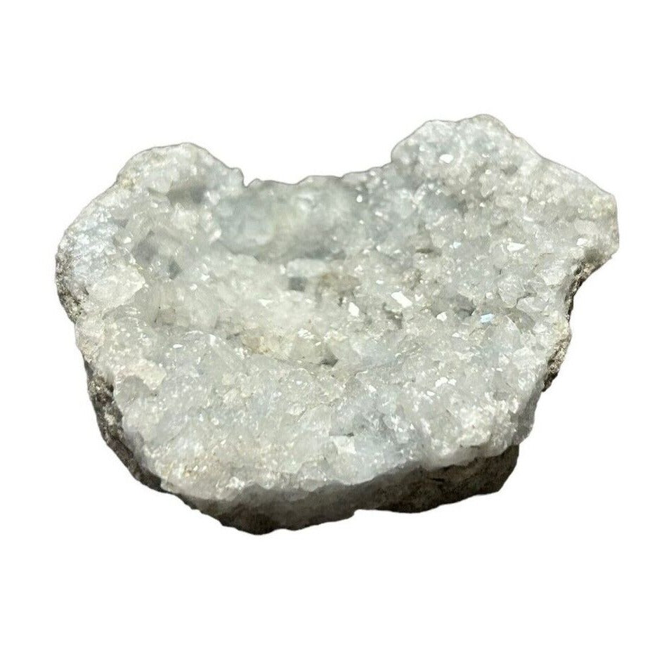马达加斯加天青石水晶 Druzy 天蓝色晶洞矿物簇 6.6 盎司宝石岩石
