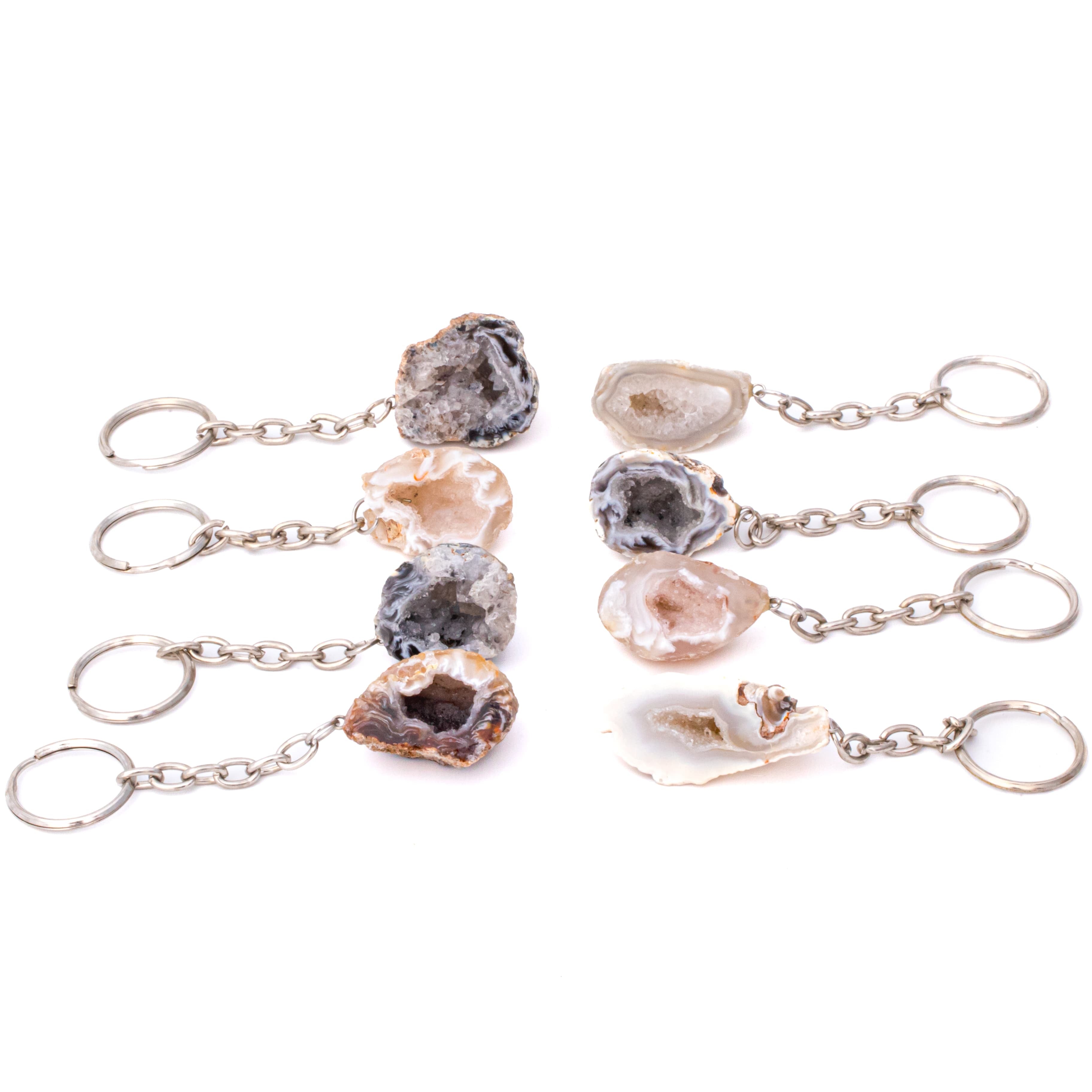 Agate Oco Geode Keychain | Tree of Life Gems