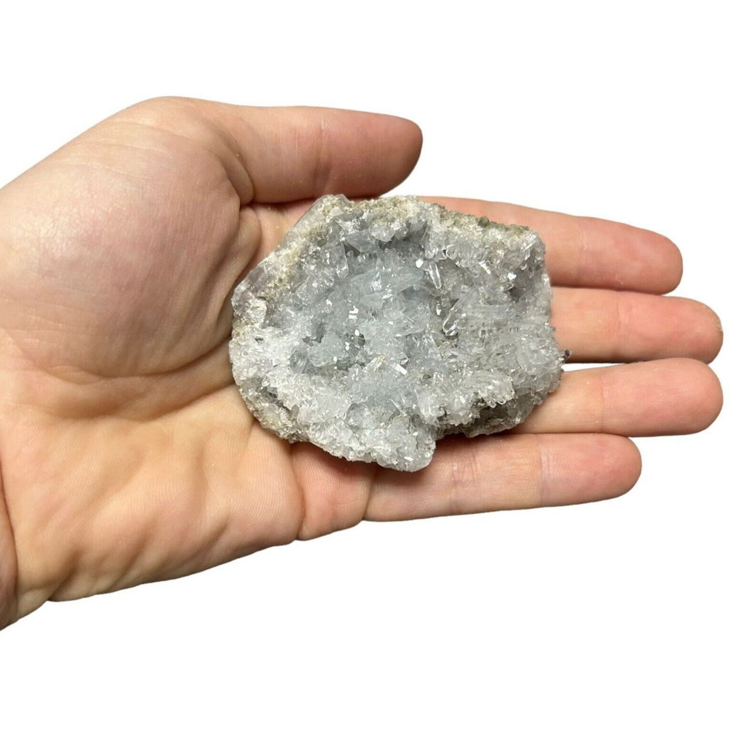 Madagascar Celestite Crystal Druzy Sky Blue Geode Mineral Cluster 4.5oz Rock Gem