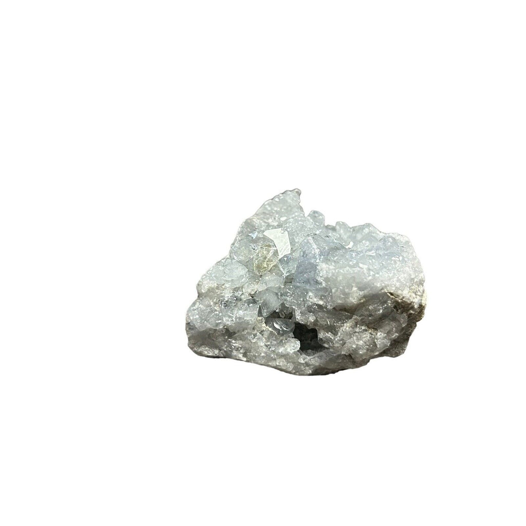天蓝色马达加斯加天青石水晶 Druzy Geode 矿物簇 6 盎司