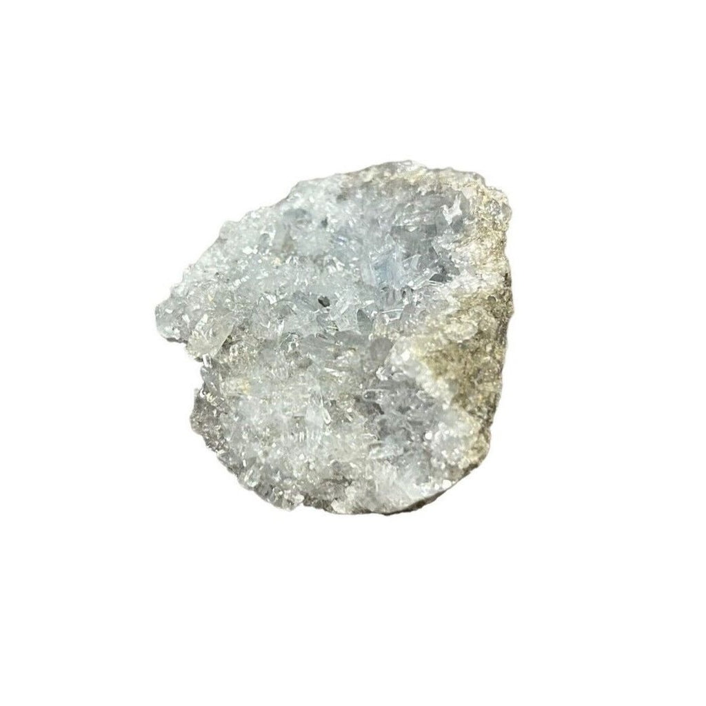 马达加斯加天青石水晶 Druzy 天蓝色晶洞矿物簇 4.5 盎司岩石宝石