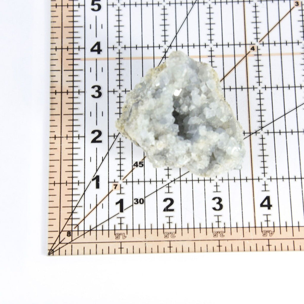 马达加斯加天青石水晶 druzy 簇天蓝色晶洞矿物 7.7 盎司