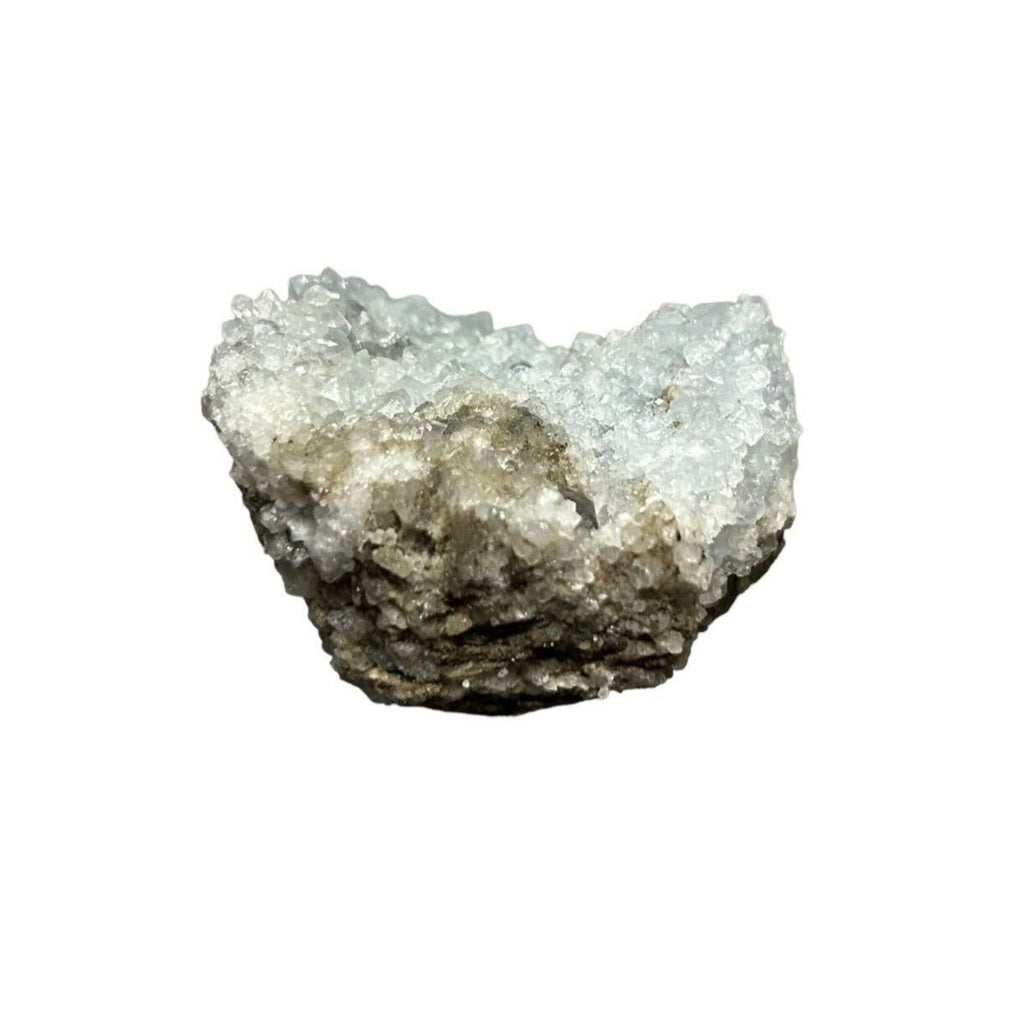 Madagascar Celestite Crystal Sky Blue Druzy Geode Mineral Cluster 5 oz