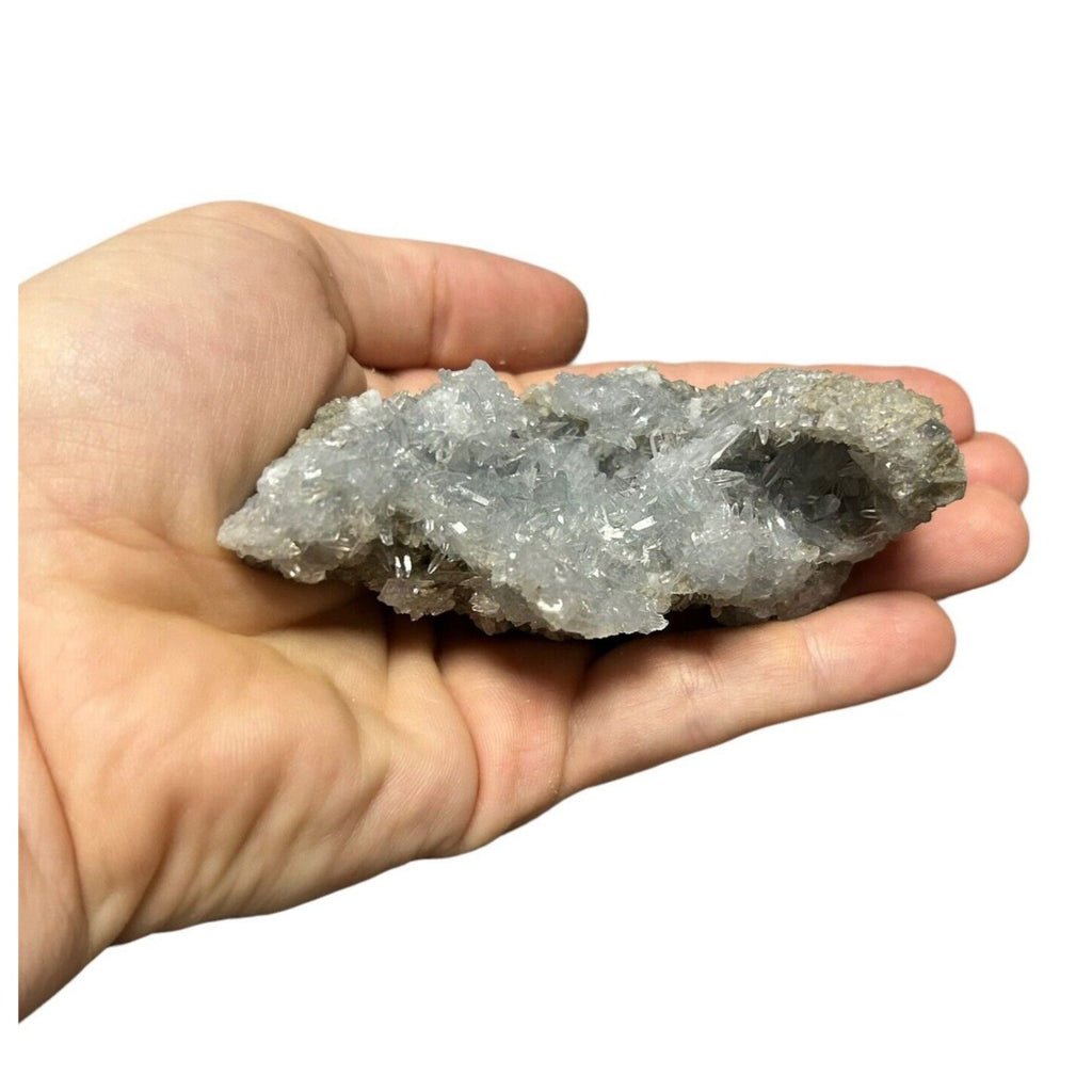 Madagascar Celestite Crystal Druzy Sky Blue Geode Mineral Cluster 6.1 oz Druze