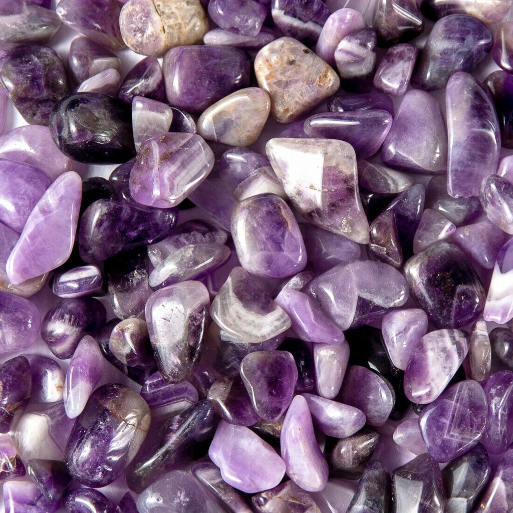 Small Tumbled Chevron Amethyst Gemstone Crystals Bulk