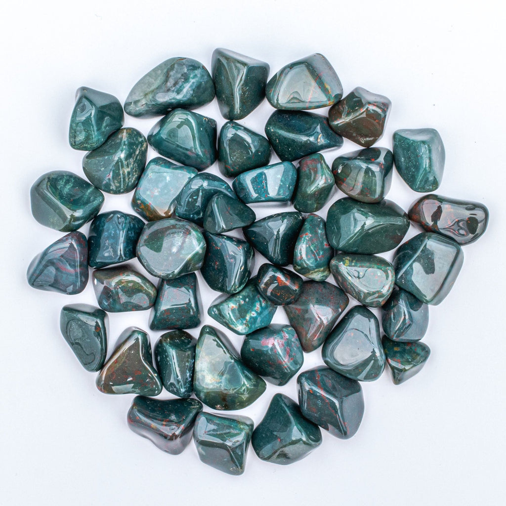 1 Pound of Medium Tumbled Indian Bloodstone Gemstone Crystals