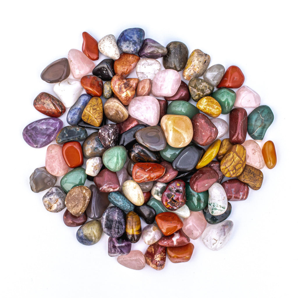 1 Pound of Small Tumbled Assorted Gemstone Crystal Mix