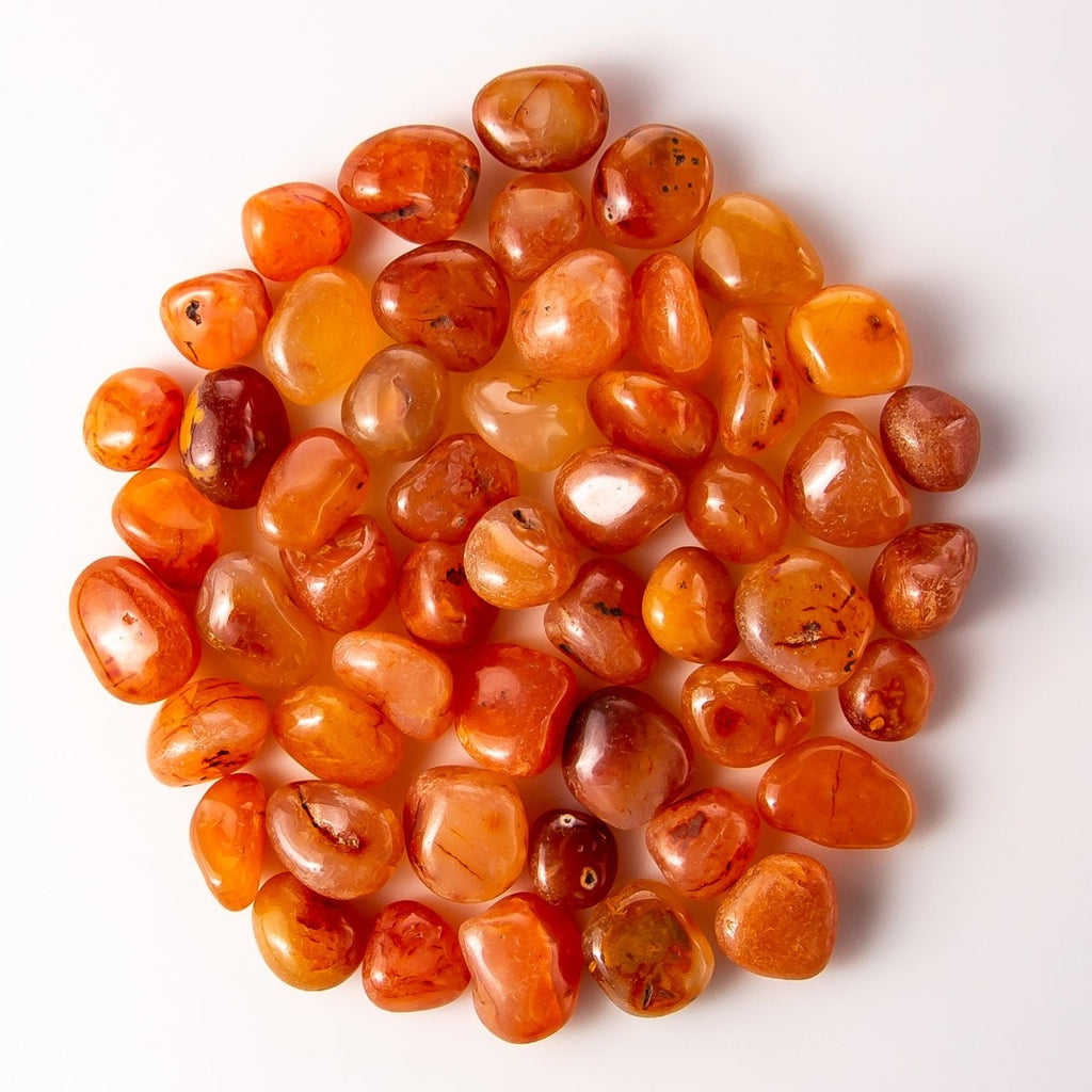 1 Pound of Small Tumbled Carnelian Gemstone Crystals