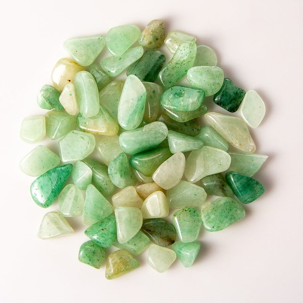 1/4 Pound of Small Tumbled Green Aventurine Gemstone Crystals
