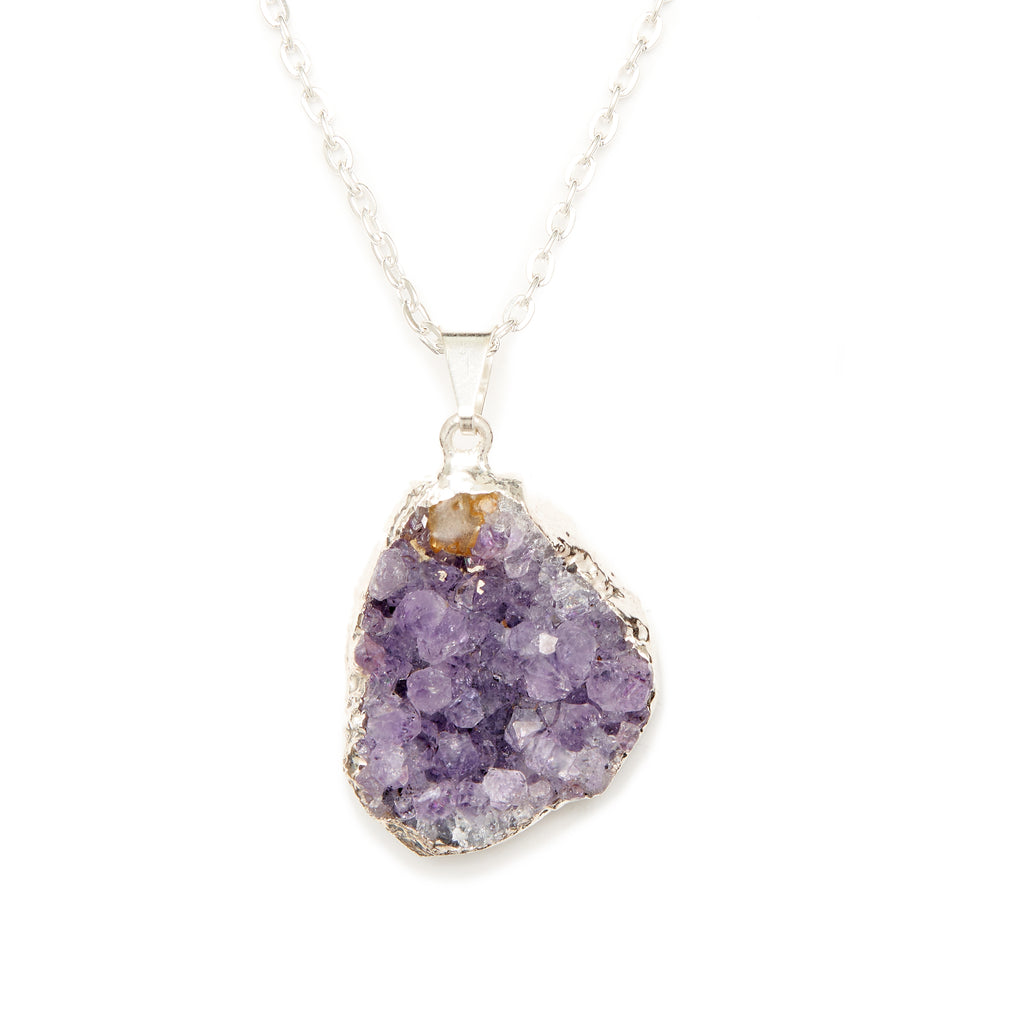 Rough/Raw Amethyst Druze Cluster Necklace