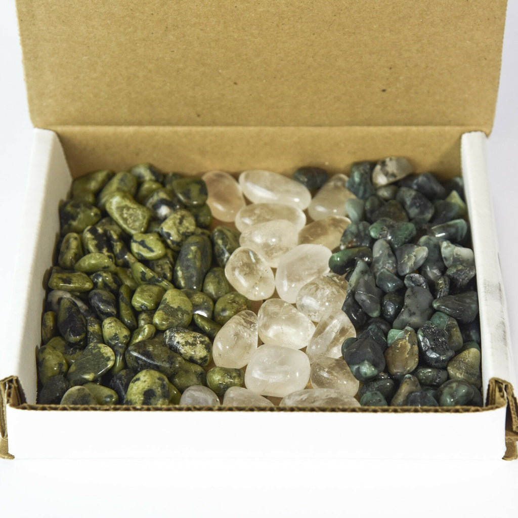 Tumbled Crystal Collection Nephrite/Jade Quartz/Emerald Bulk Rocks