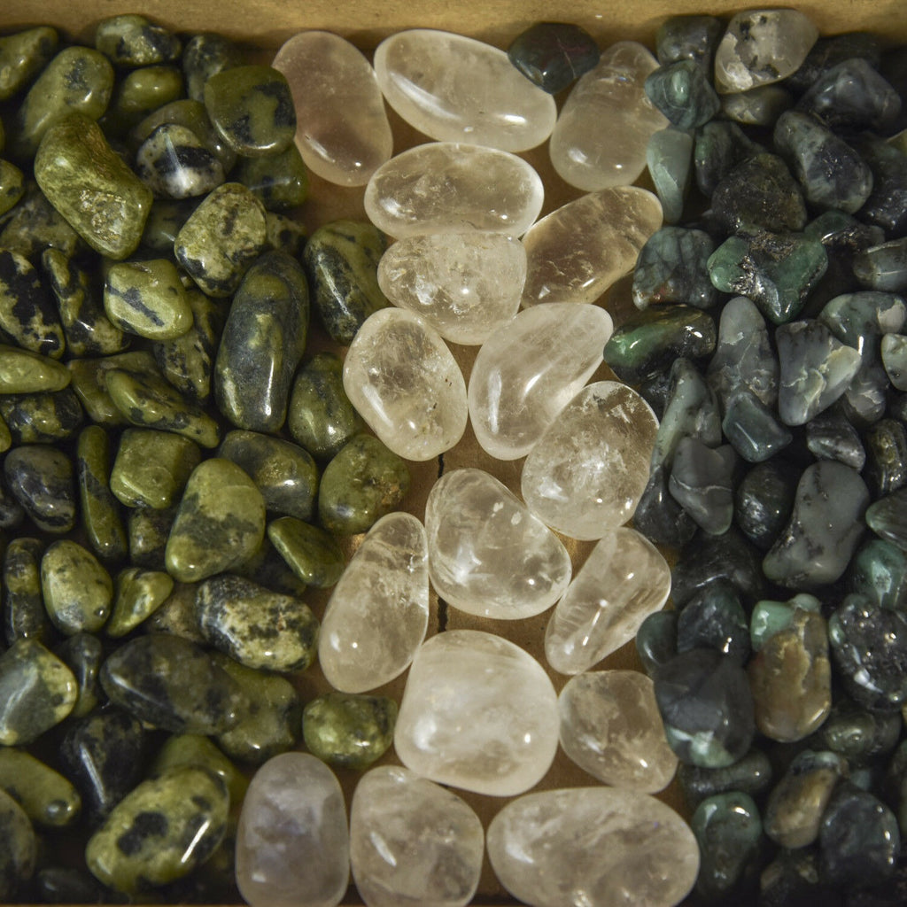 Tumbled Crystal Collection Nephrite/Jade Quartz/Emerald Bulk Rocks