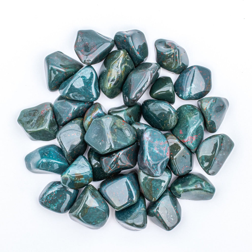 3/4 Pound of Medium Tumbled Indian Bloodstone Gemstone Crystals