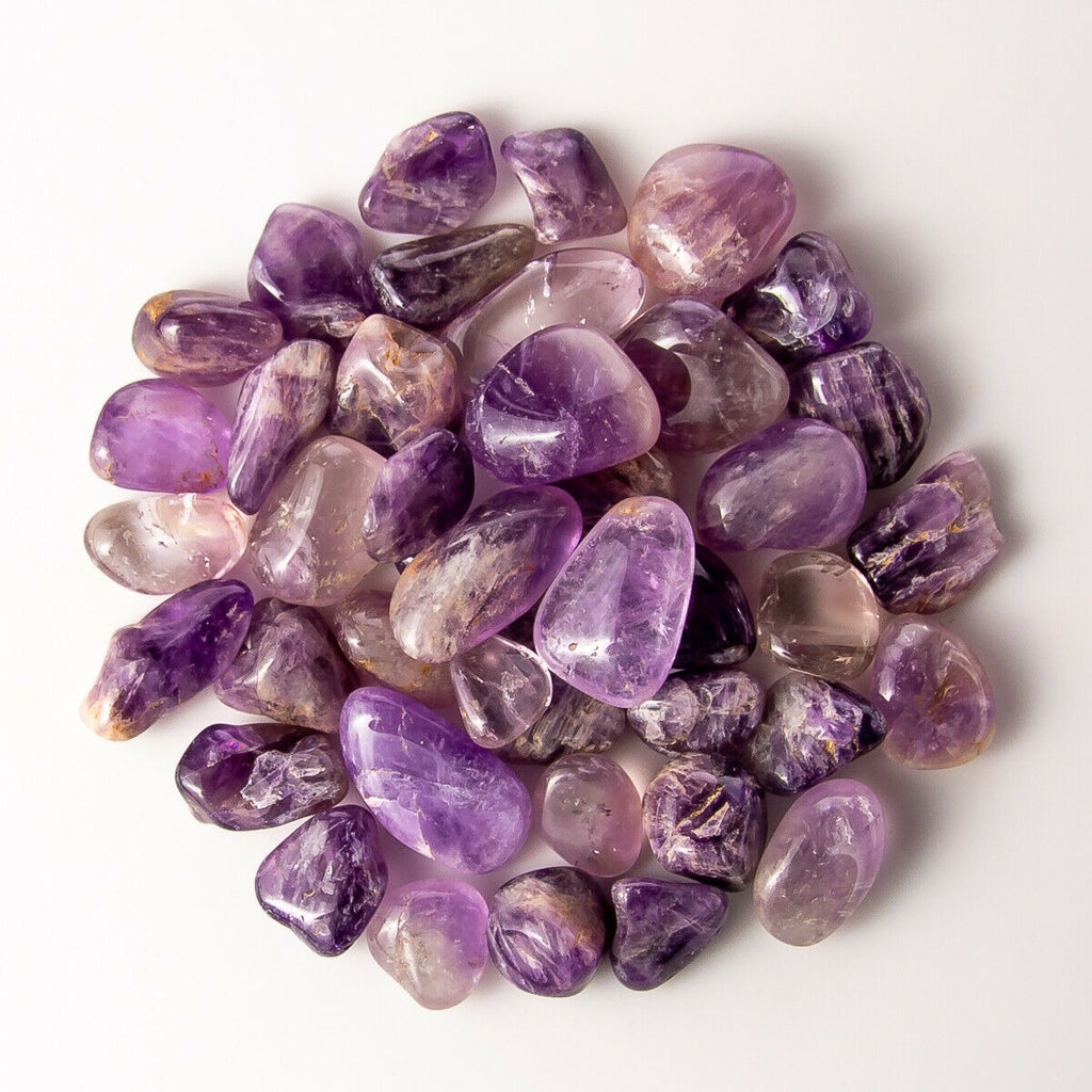 1 Pound of Medium Tumbled Amethyst Gemstone Crystals