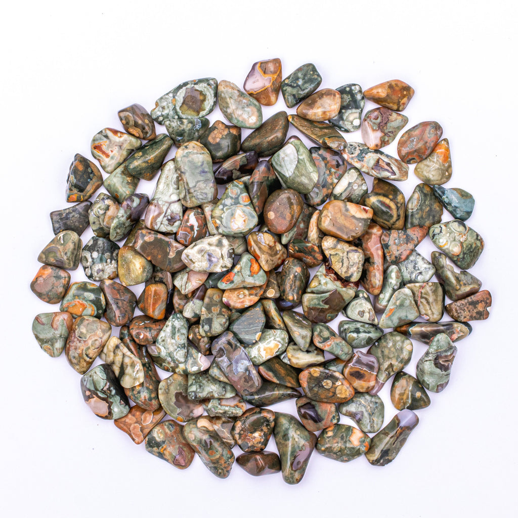 1/2 Pound of Small Tumbled Rainforest Rhyolite Jasper Gemstone Crystals