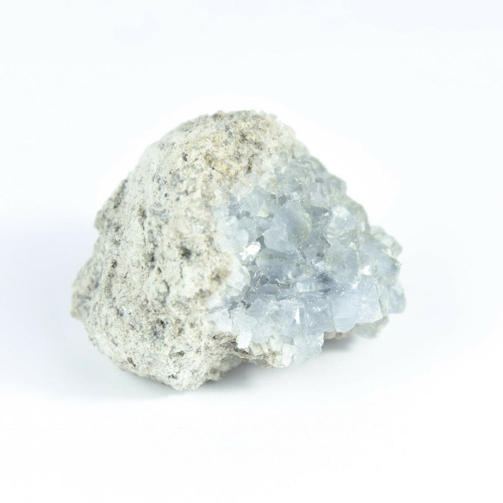 马达加斯加天青石水晶 Druzy 簇天蓝色晶洞矿物 7.3 盎司岩石宝石