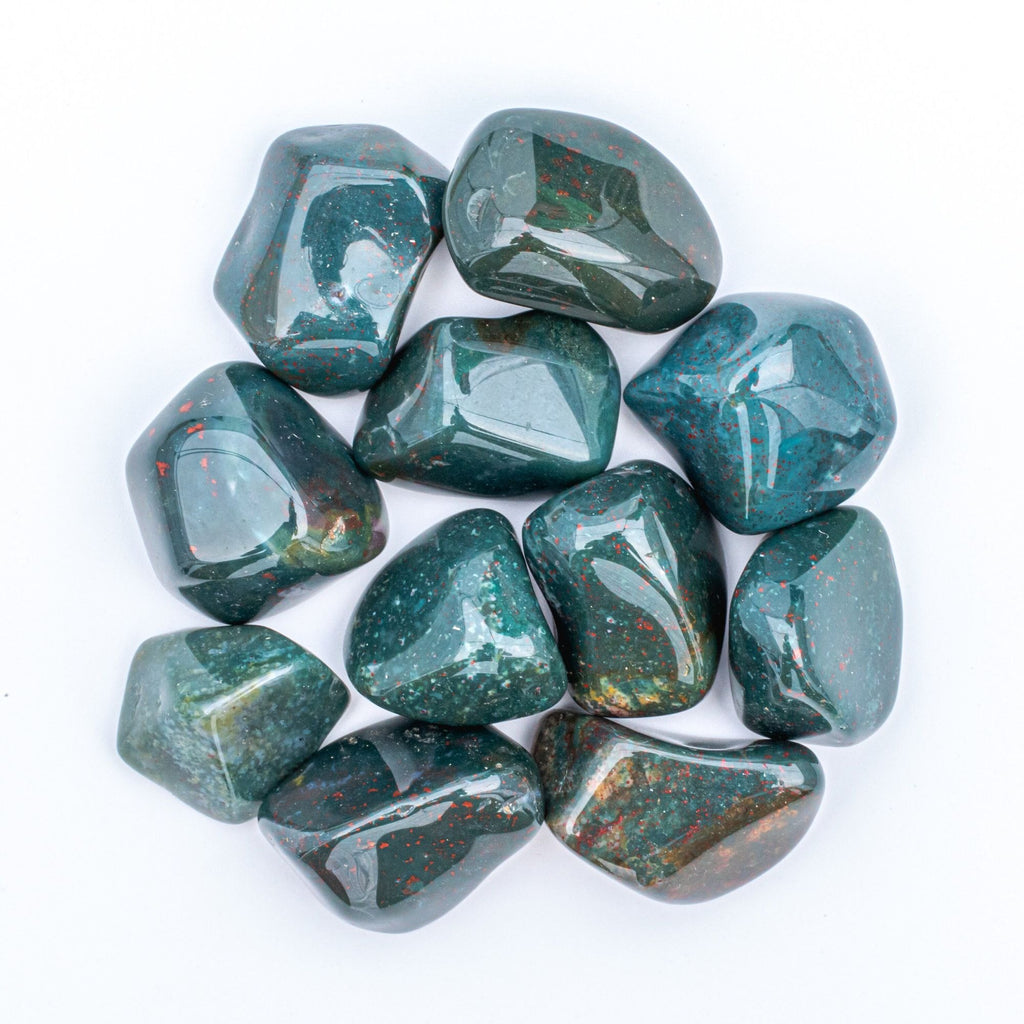 1/4 Pound of Medium Tumbled Indian Bloodstone Gemstone Crystals