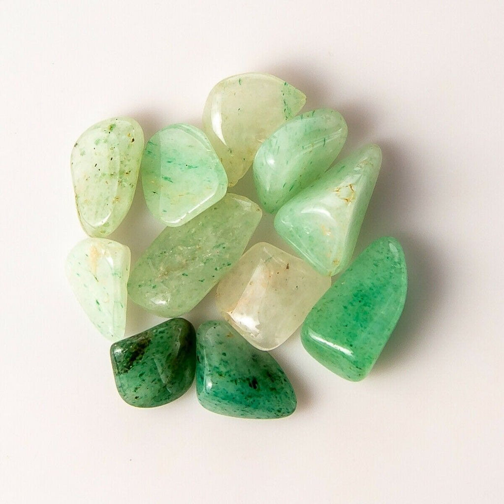 25 Grams of Small Tumbled Green Aventurine Gemstone Crystals