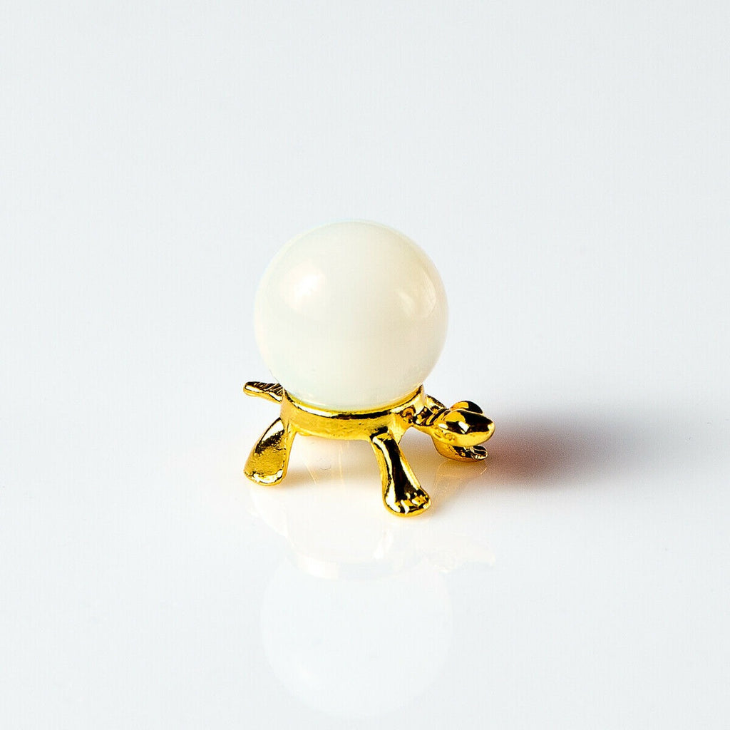 Opalite 20mm Marble Sphere on a Gold Turtle Stand