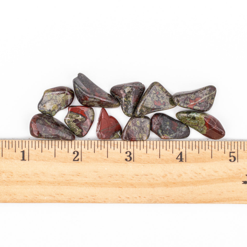 Small Tumbled Dragons Blood Jasper Gemstones with Ruler for Size