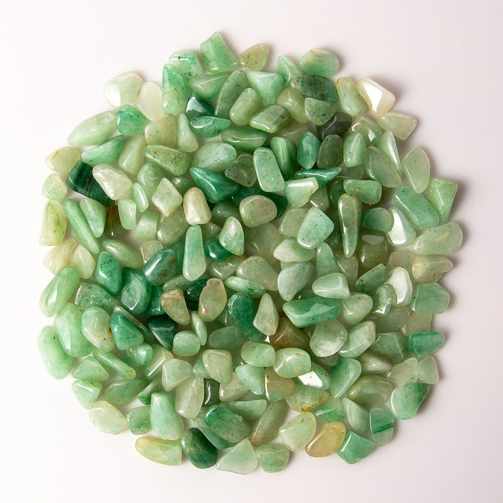 1 Pound of Small Tumbled Green Aventurine Gemstone Crystals