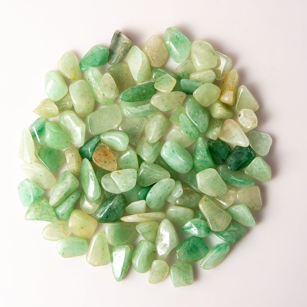 1/2 Pound of Small Tumbled Green Aventurine Gemstone Crystals