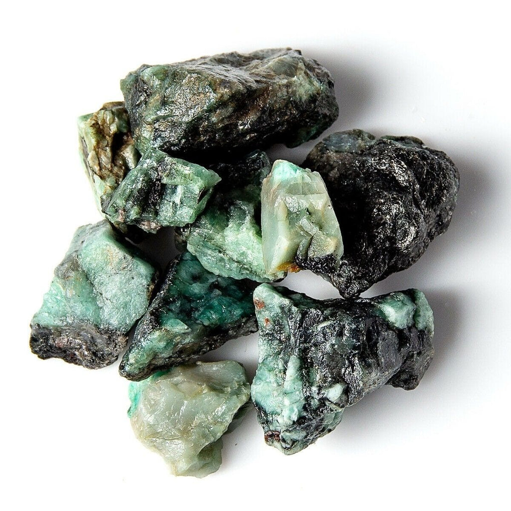 Raw Emerald Crystal In Hexagon Shape - Natural Beryl Birthstone Rough Gemstone