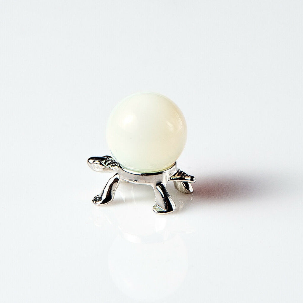 Opalite 20mm Sphere On Silver Turtle Stand