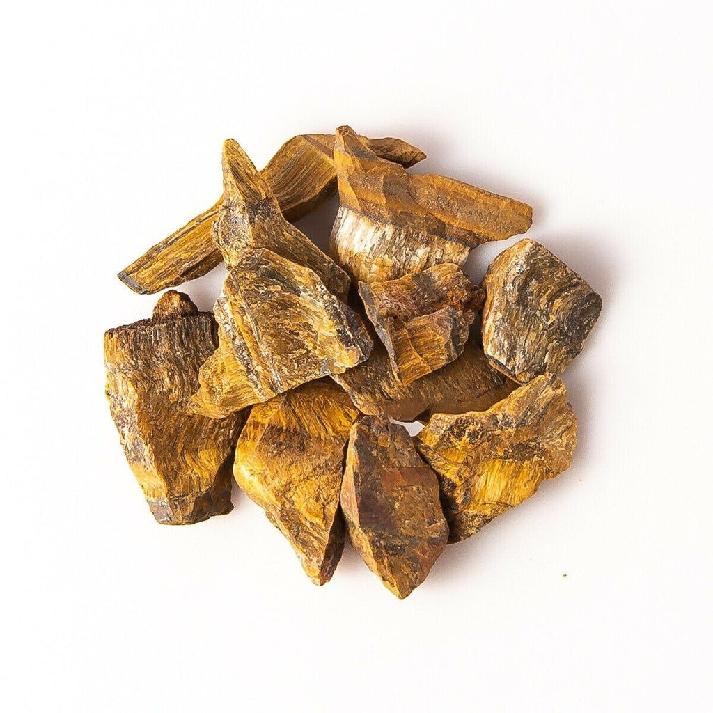 50 Grams of Medium Rough/Raw Gold Tiger's Eye Gemstone Crystals