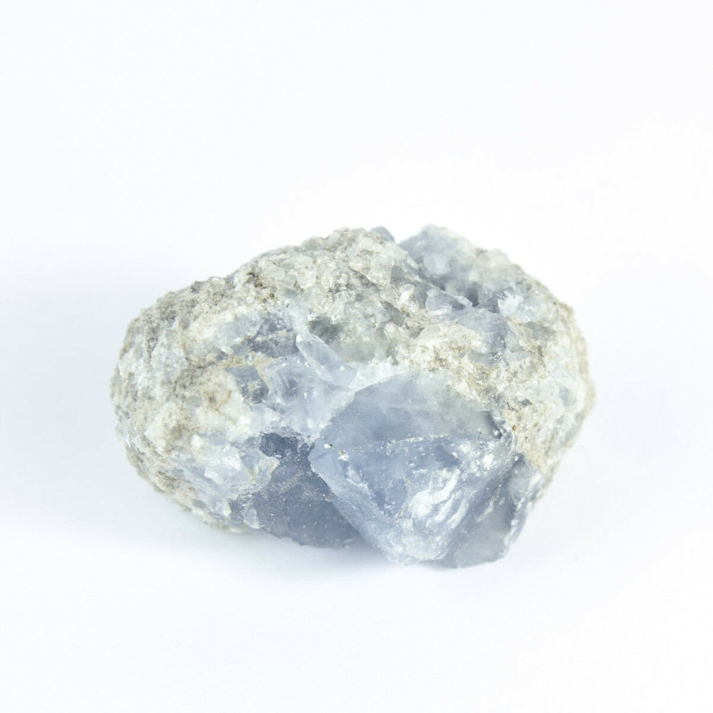 马达加斯加天青石水晶 druzy 簇天空蓝色晶洞矿物 5.4 盎司