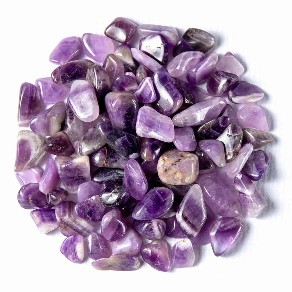 1/2 Pound of Tumbled Chevron Amethyst Gemstone Crystals