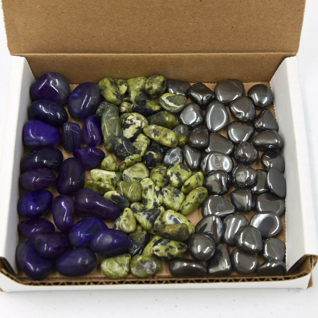 Tumbled Stone Collection Purple Agate/Nephrite Jade/Hematite