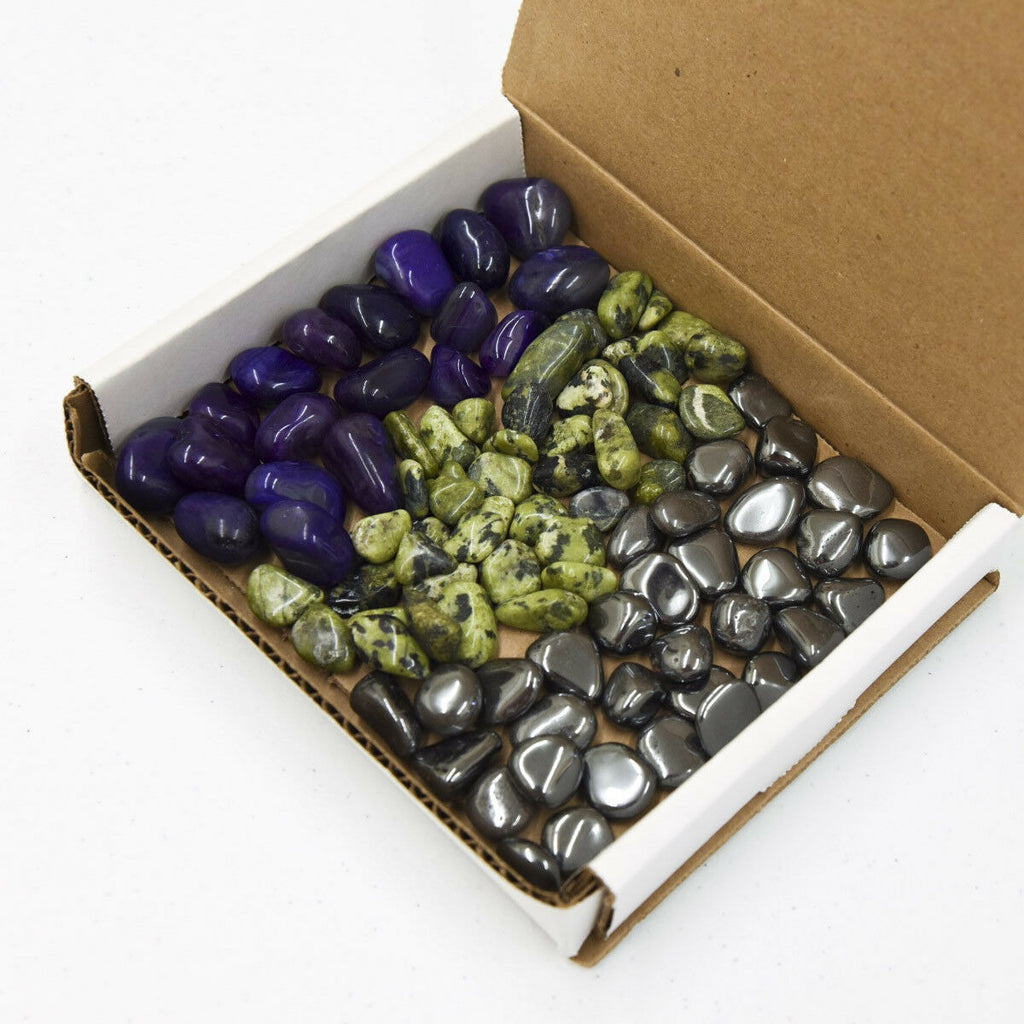Tumbled Stone Collection Purple Agate/Nephrite Jade/Hematite