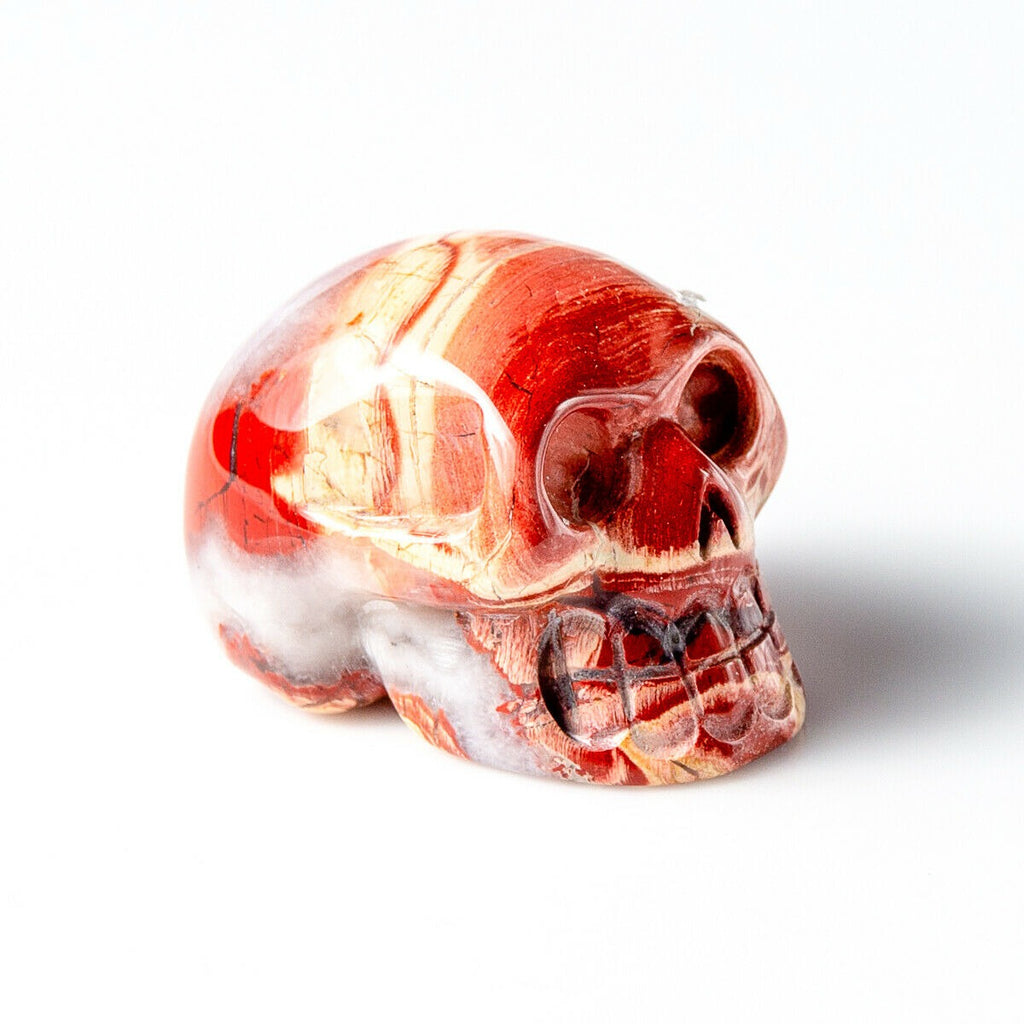 Polished Brecciated Jasper Hand Carved Gemstone Crystal Skull